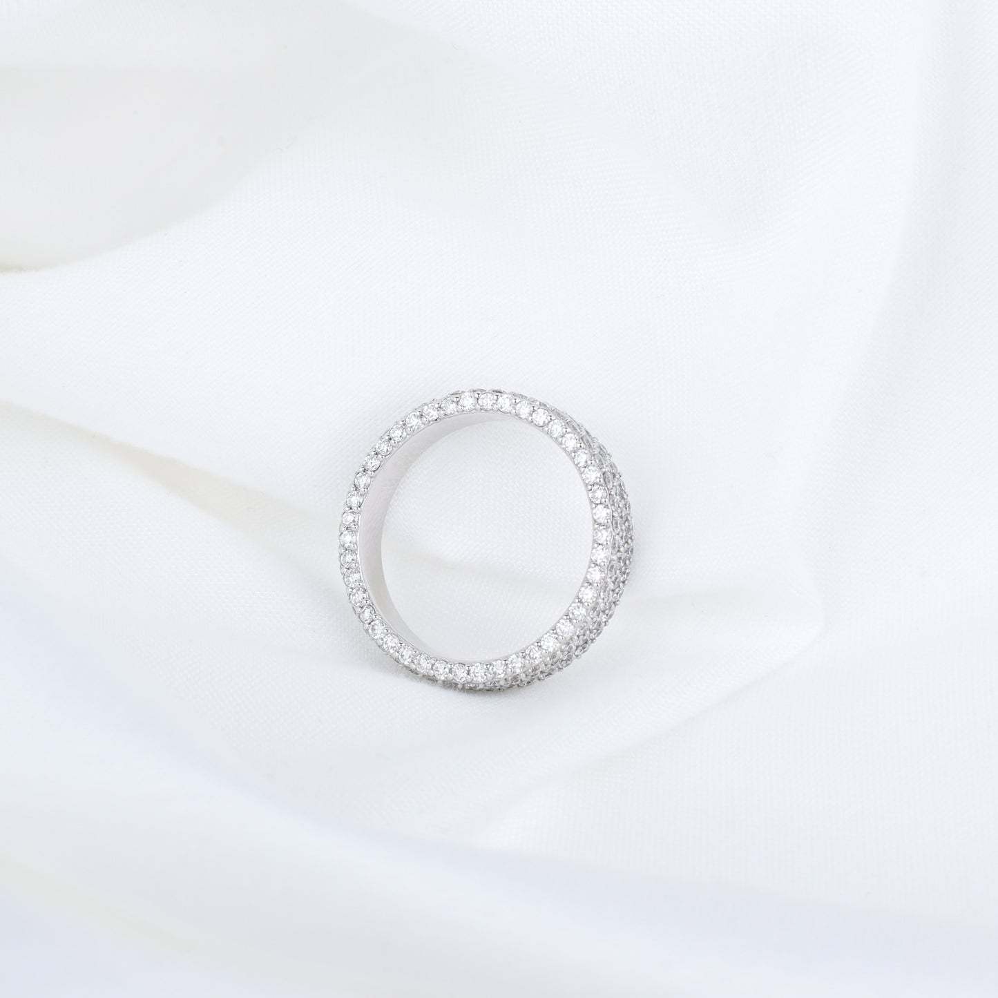 Pavé Diamond Ring, 3 Row