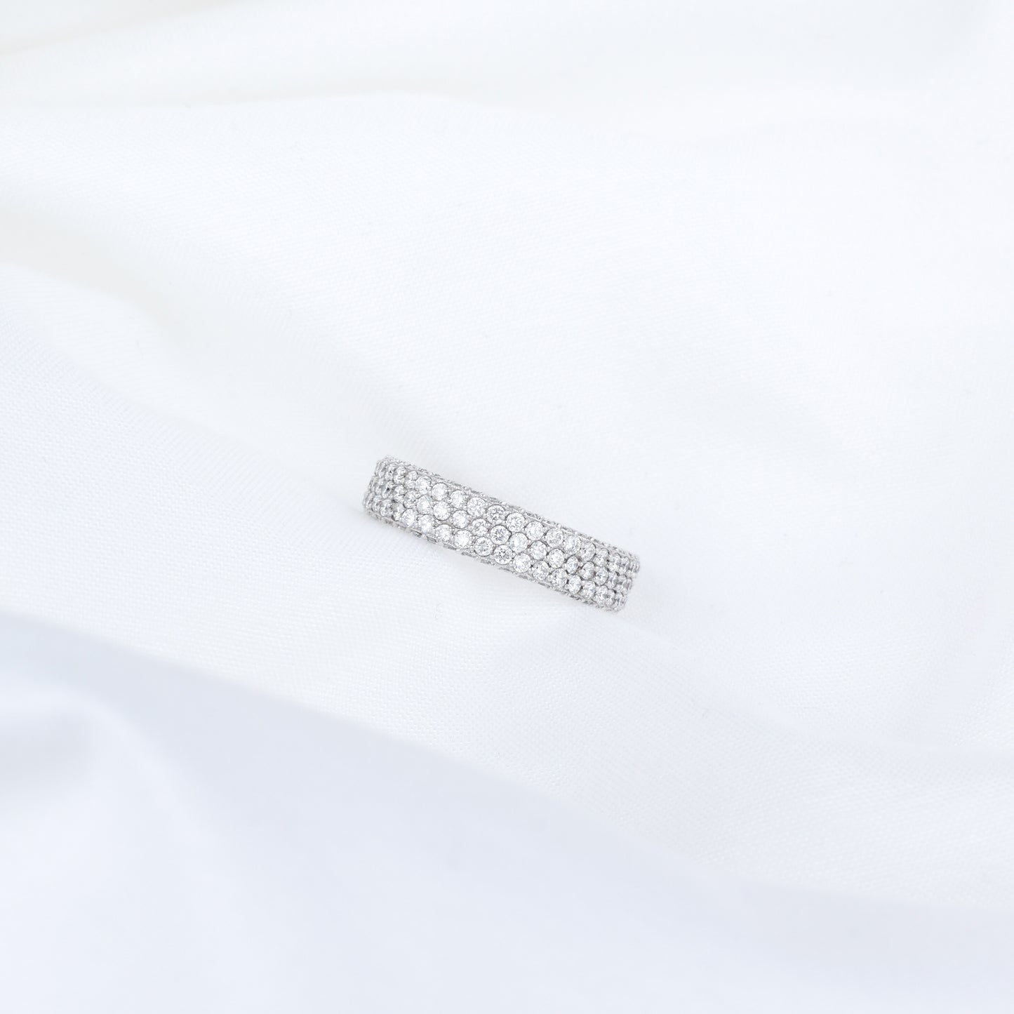 Pavé Diamond Ring, 3 Row