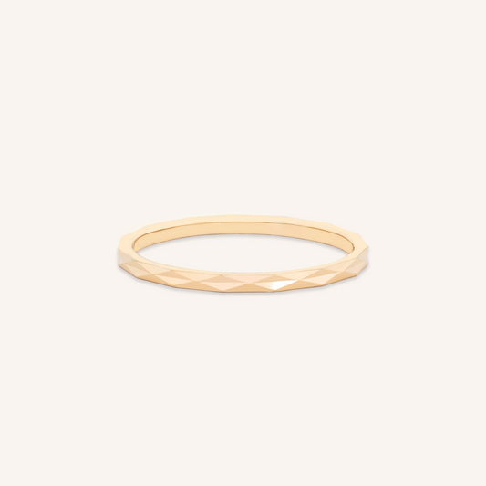 Faceted Slim Band Ring