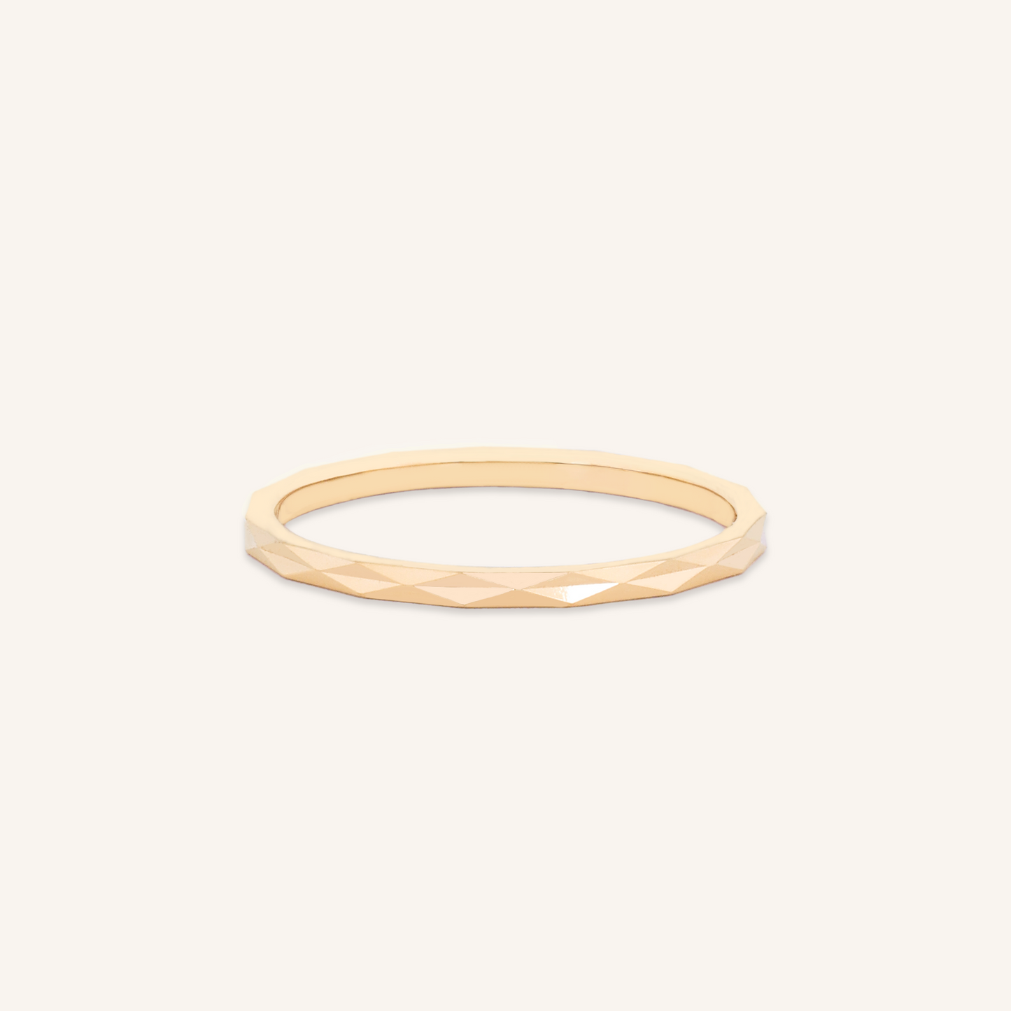 Faceted Slim Band Ring