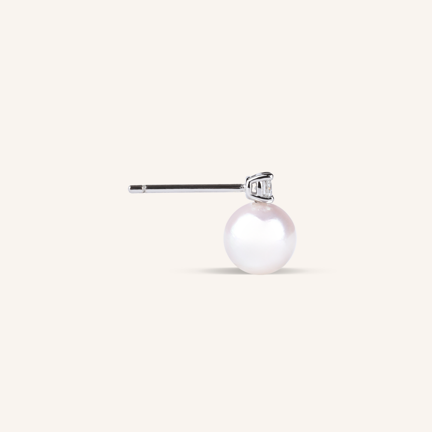 Akoya Pearl Lab Grown Diamond Stud Earrings