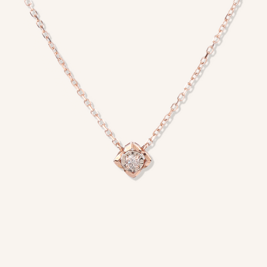 Golden Petal Brown Diamond Necklace