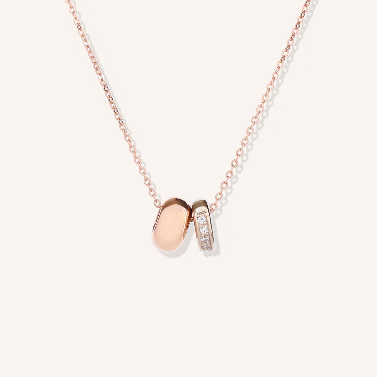 Two-Tone Duo Ring Necklace