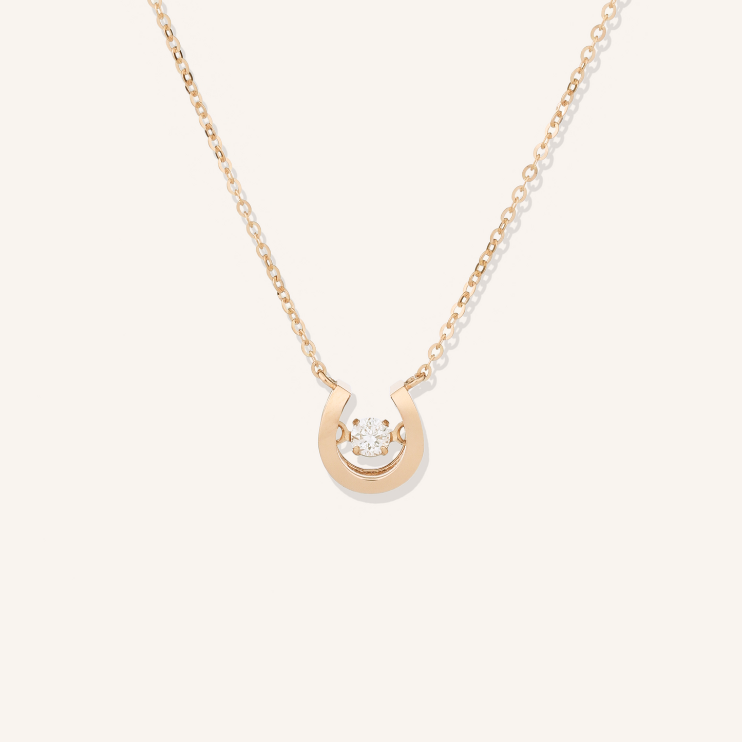 Lab Grown Diamond Dancing Stone Horseshoe Necklace