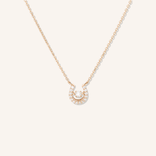 Dancing Stone Horseshoe Halo Necklace