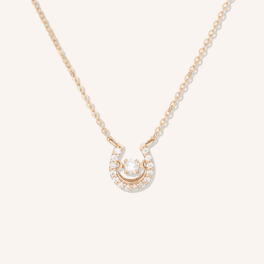 Dancing Stone Horseshoe Halo Necklace