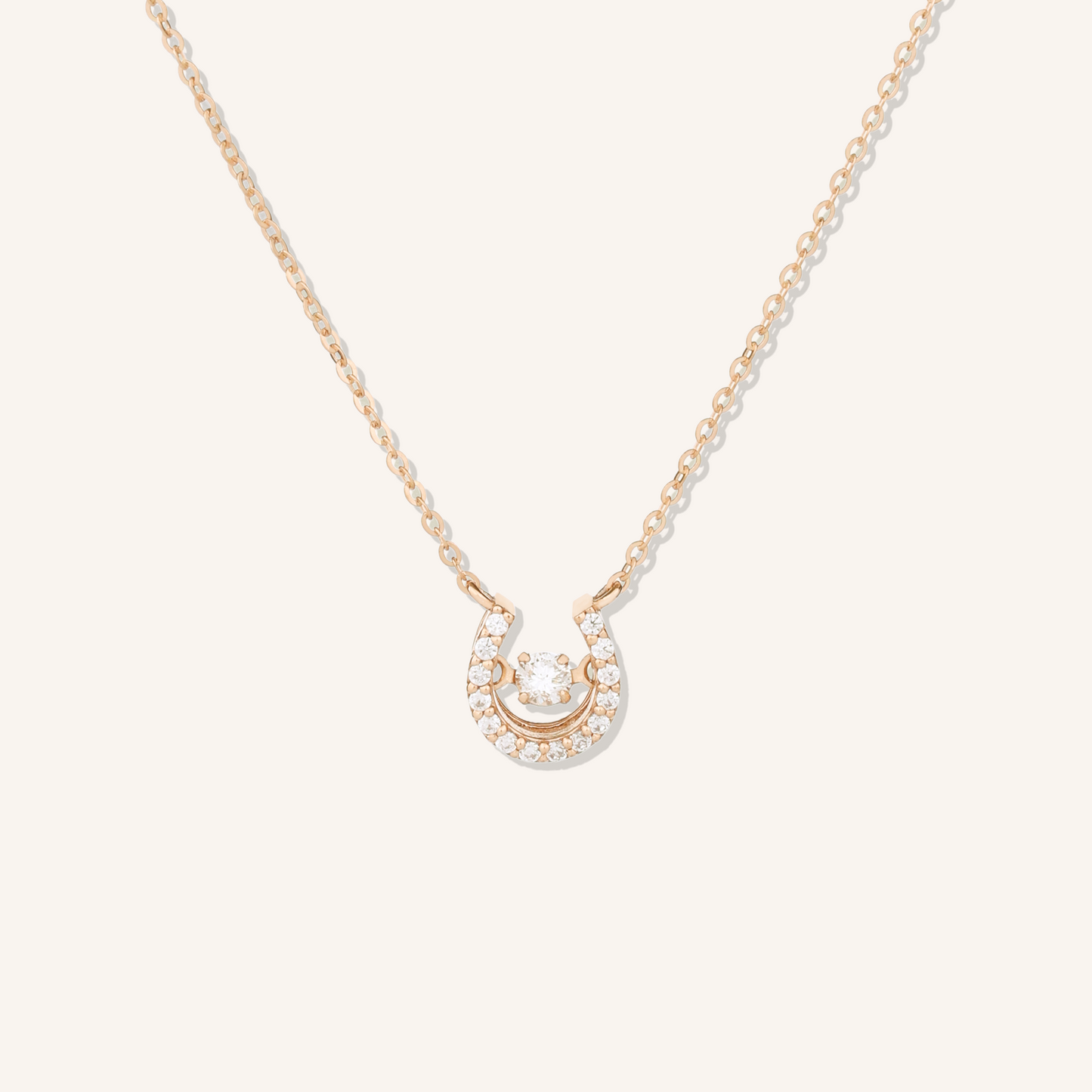 Dancing Stone Horseshoe Halo Necklace