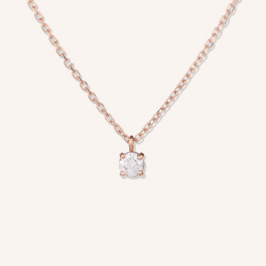 Four Prong Lab Grown Diamond Solitaire Necklace
