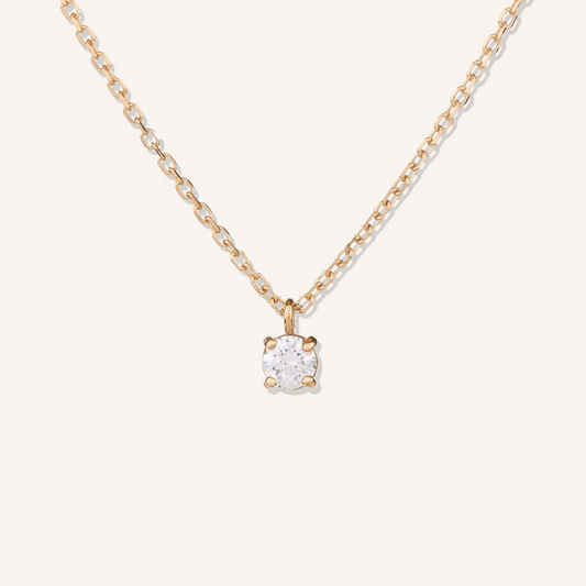 Four Prong Lab Grown Diamond Solitaire Necklace