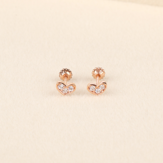 Tiny Heart Stud Earrings