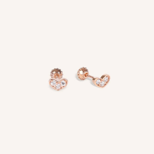 Tiny Heart Stud Earrings