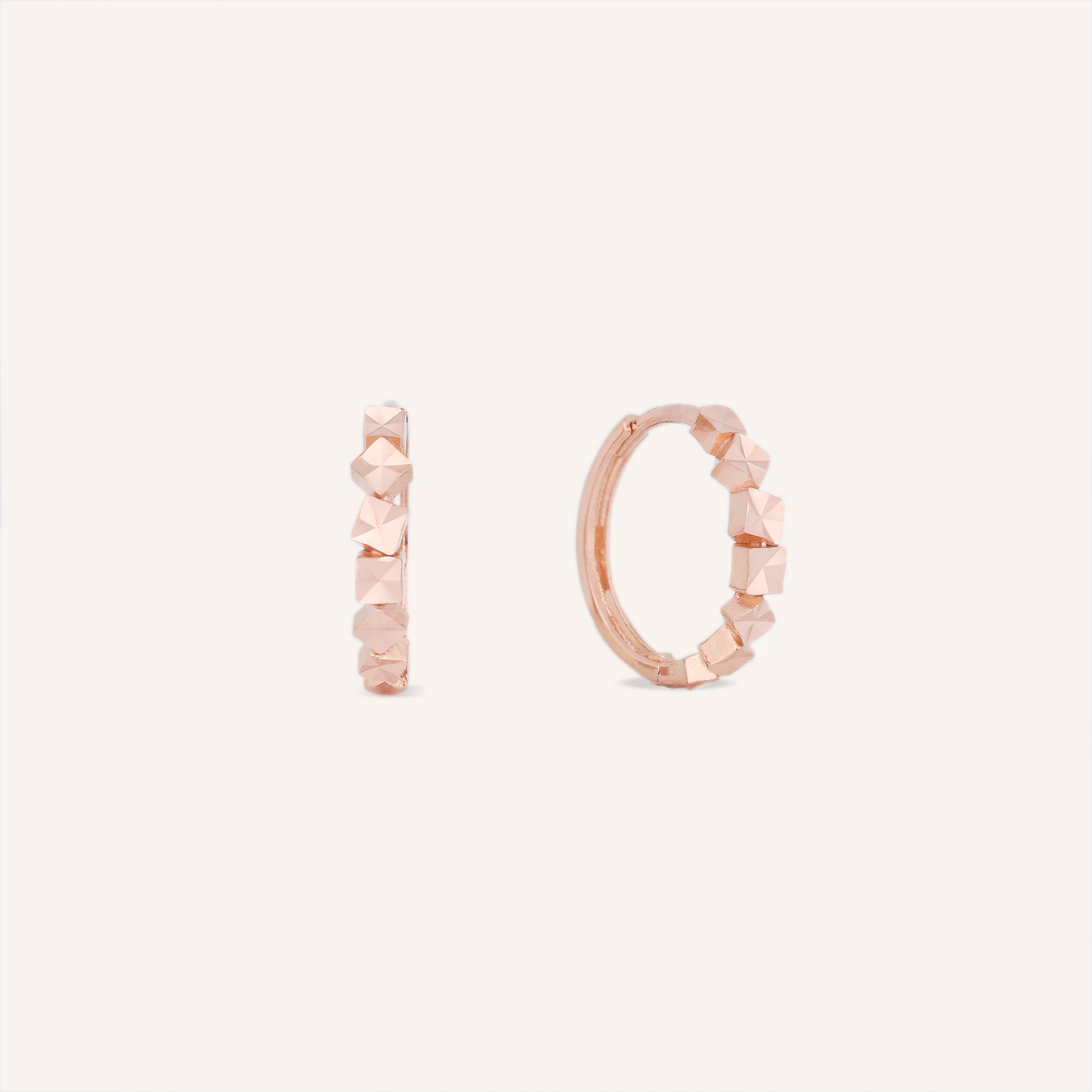 Faceted Cube Hoop Earrings