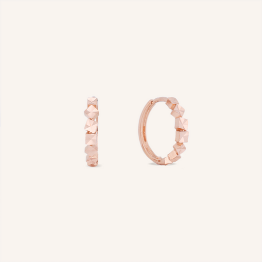 Faceted Cube Hoop Earrings