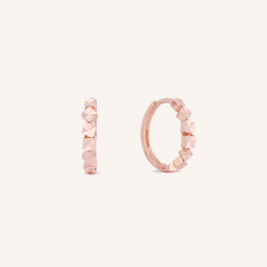 Faceted Cube Hoop Earrings