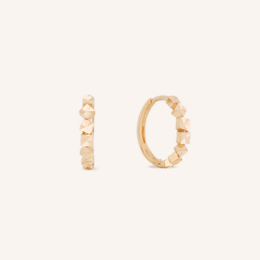 Faceted Cube Hoop Earrings