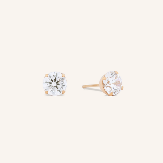 4 Prong Solitaire Stud Earrings