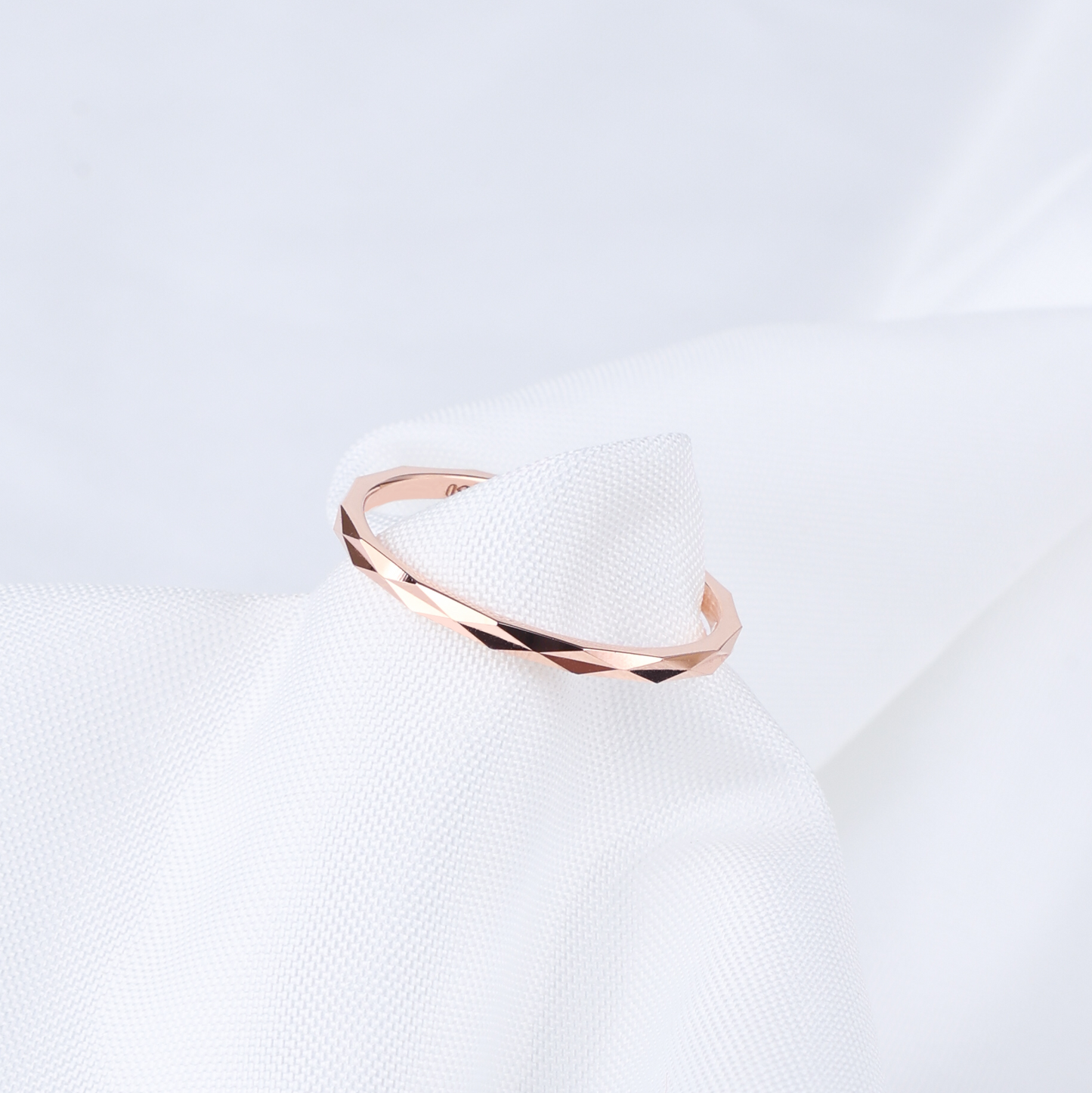 Faceted Slim Band Ring