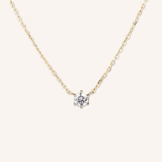 6-Prong Lab Grown Diamond Solitaire Necklace