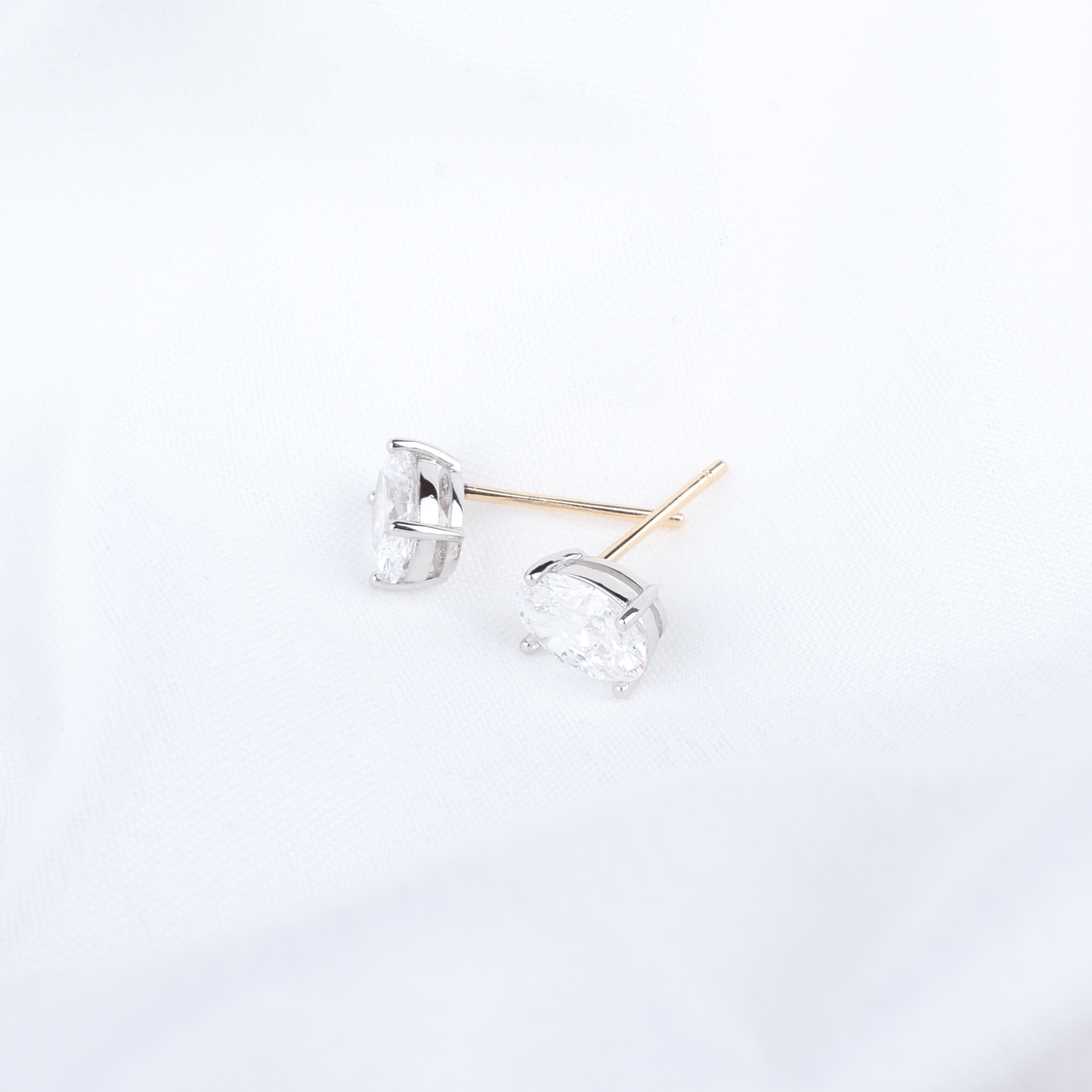 1ct Oval Cut Lab Grown Diamond Stud Earrings