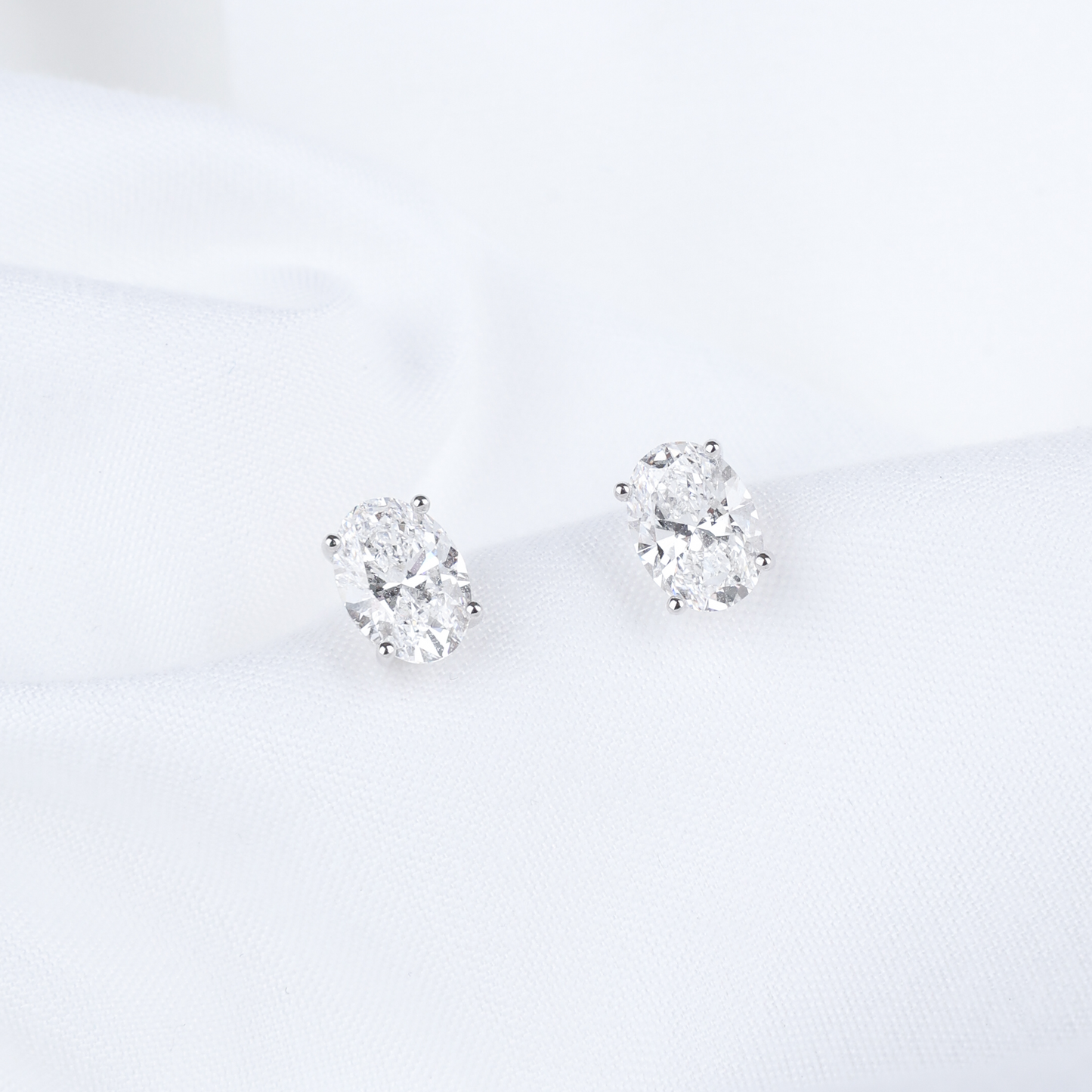 1ct Oval Cut Lab Grown Diamond Stud Earrings