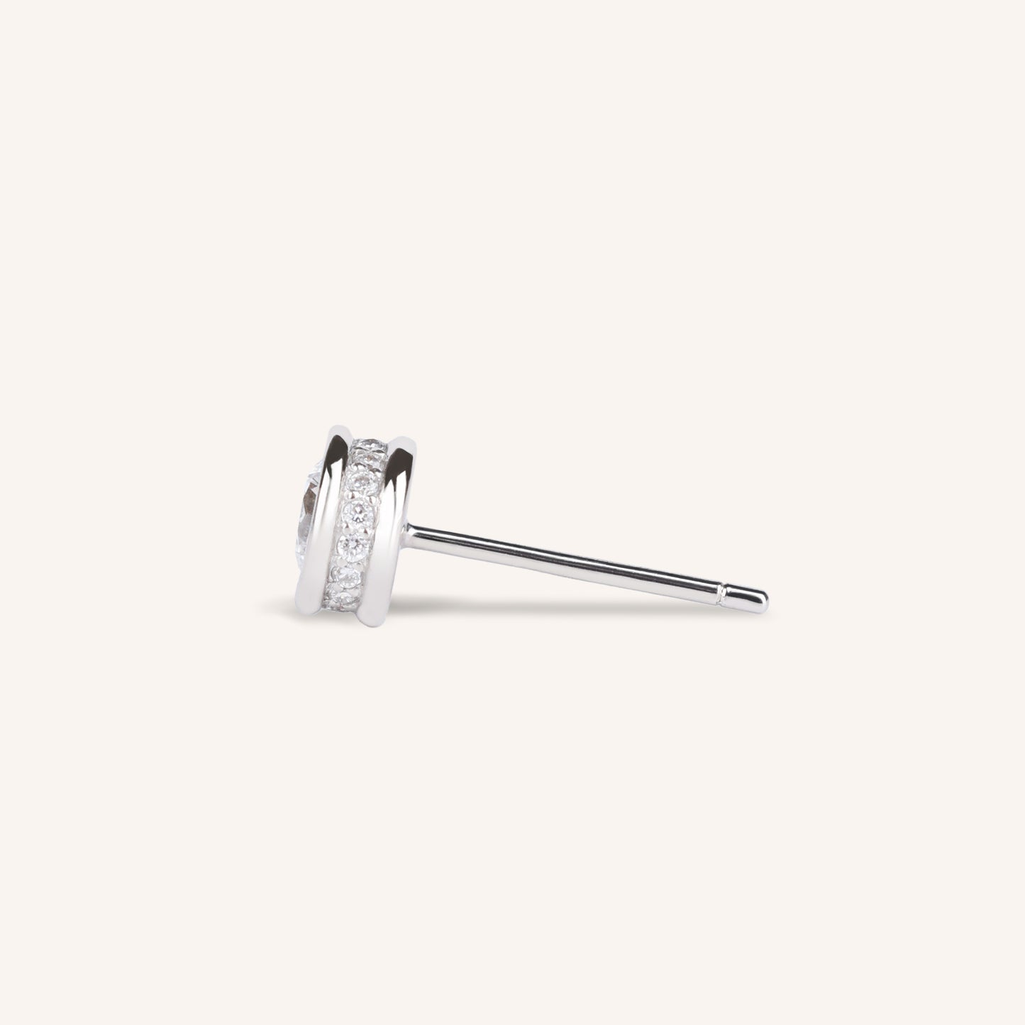 0.3ct Lab Grown Diamond Bezel Side Diamond Stud Earrings