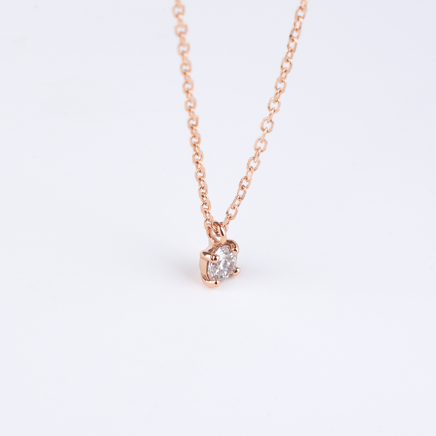 Lab Grown Diamond Four Prong Solitaire Necklace