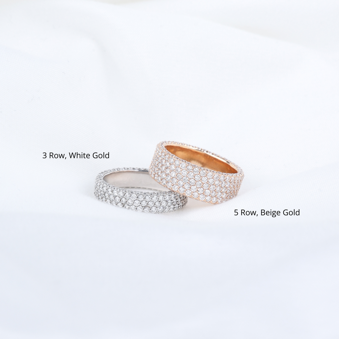 Pavé Diamond Ring, 3 Row