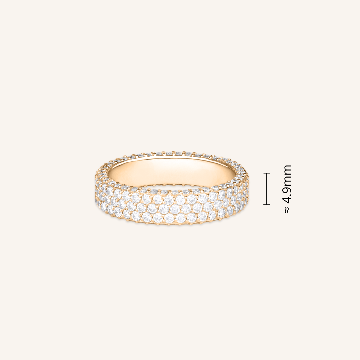 Pavé Diamond Ring, 3 Row