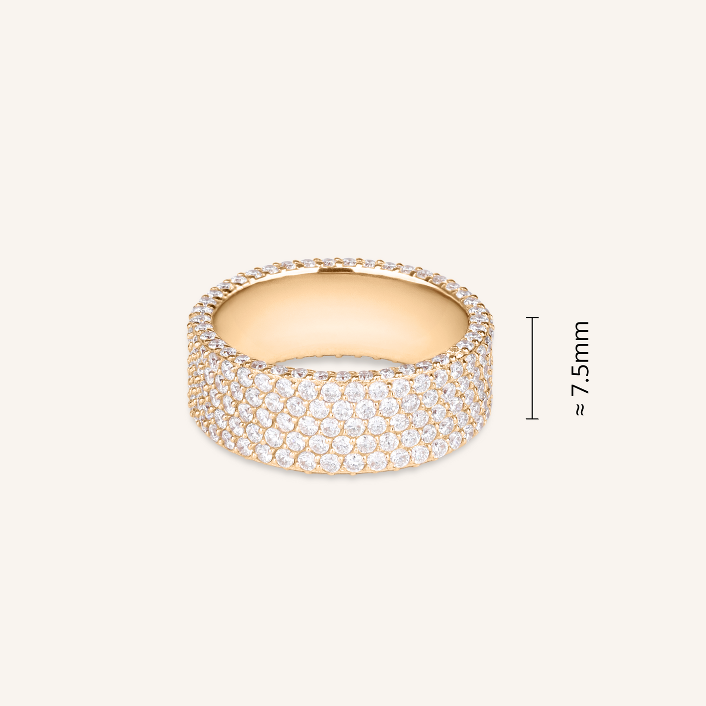 Pavé Diamond Ring, 5 Row