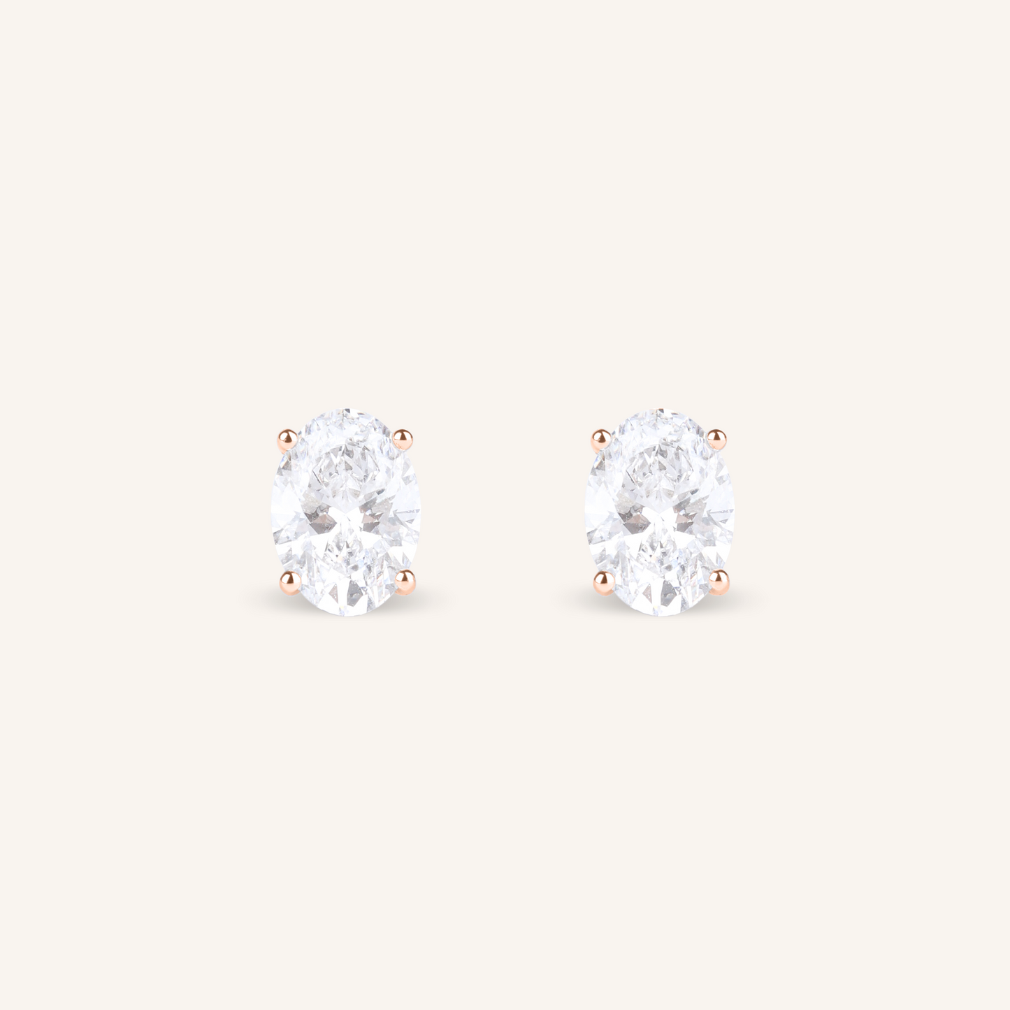 1ct Oval Cut Lab Grown Diamond Stud Earrings