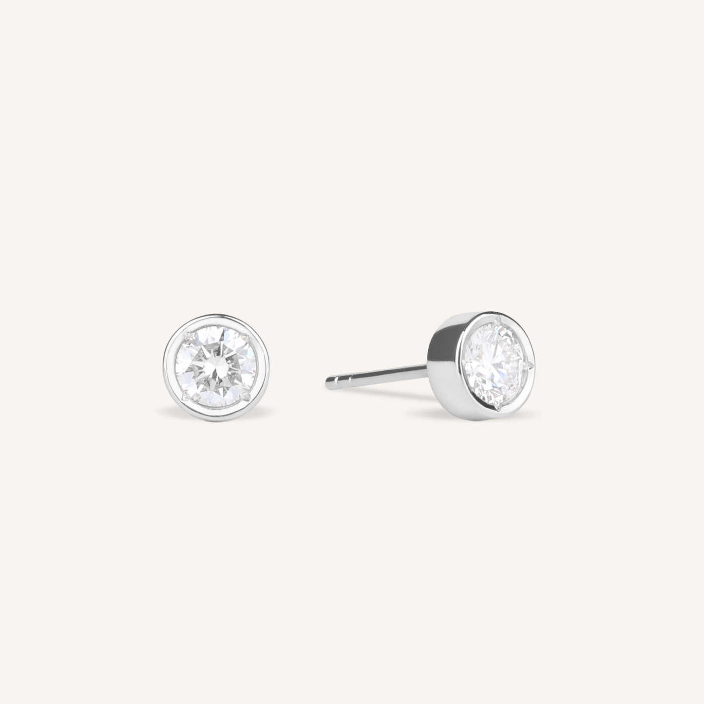 0.3ct Lab Grown Diamond Bezel Stud Earrings