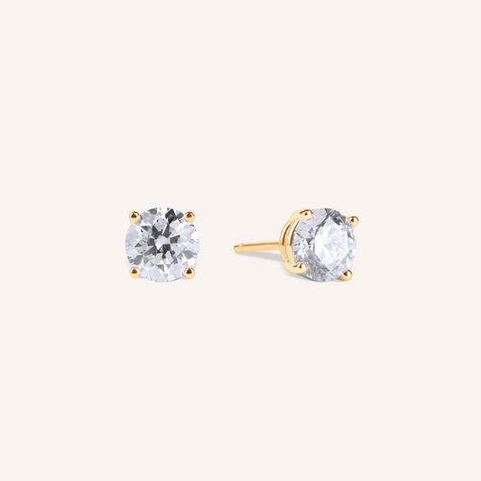 Four Prong Lab Grown Diamond Stud Earrings