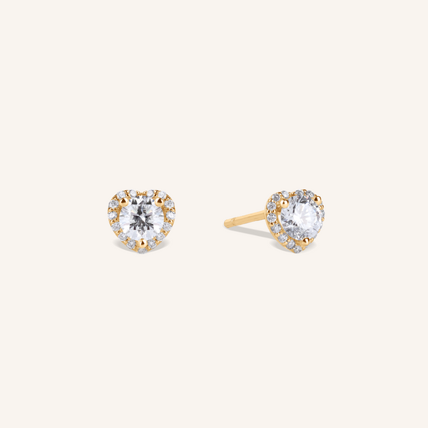 Heart Halo Stud Earrings