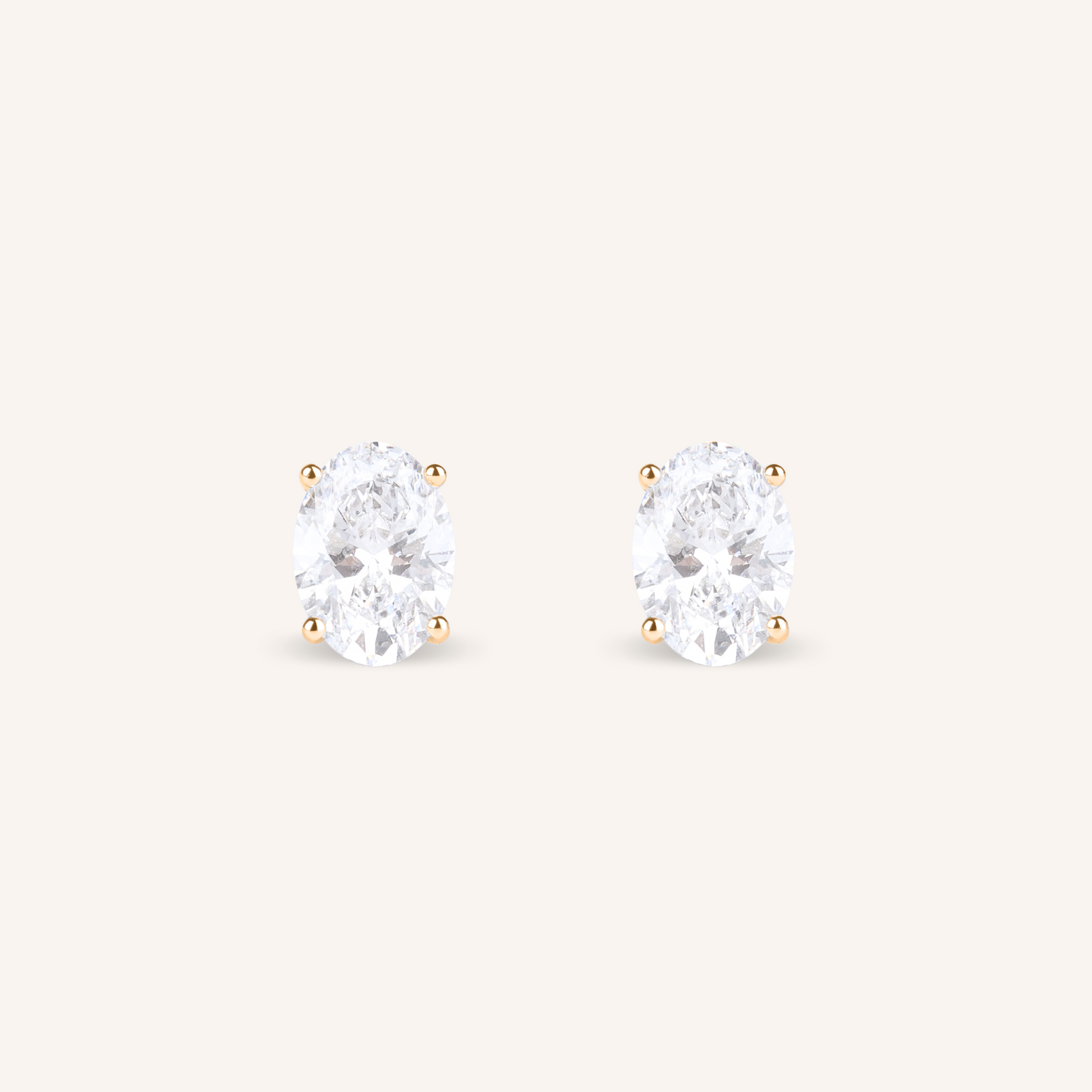 1ct Oval Cut Lab Grown Diamond Stud Earrings