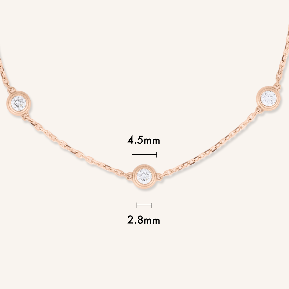 Lab Grown Diamond Bezel Bracelet, 5 Stones