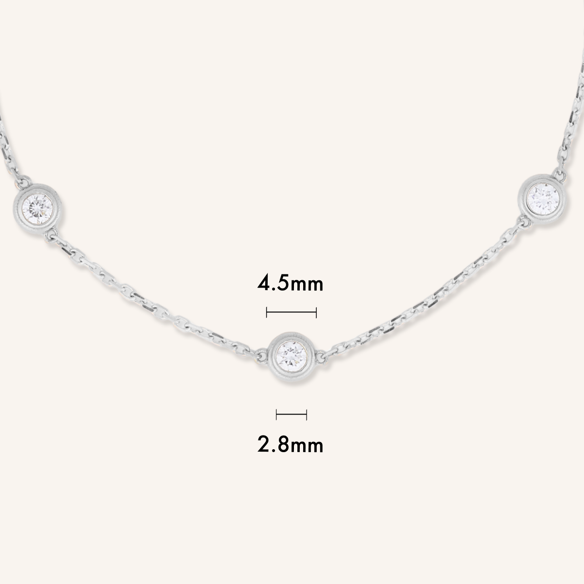 Lab Grown Diamond Bezel Bracelet, 5 Stones