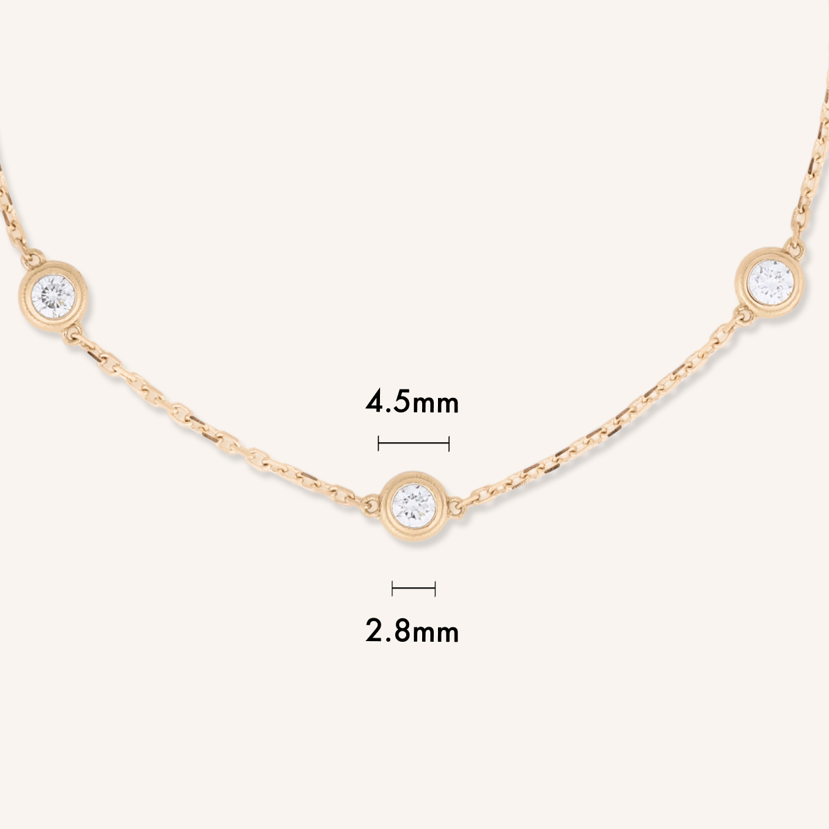 Lab Grown Diamond Bezel Bracelet, 5 Stones