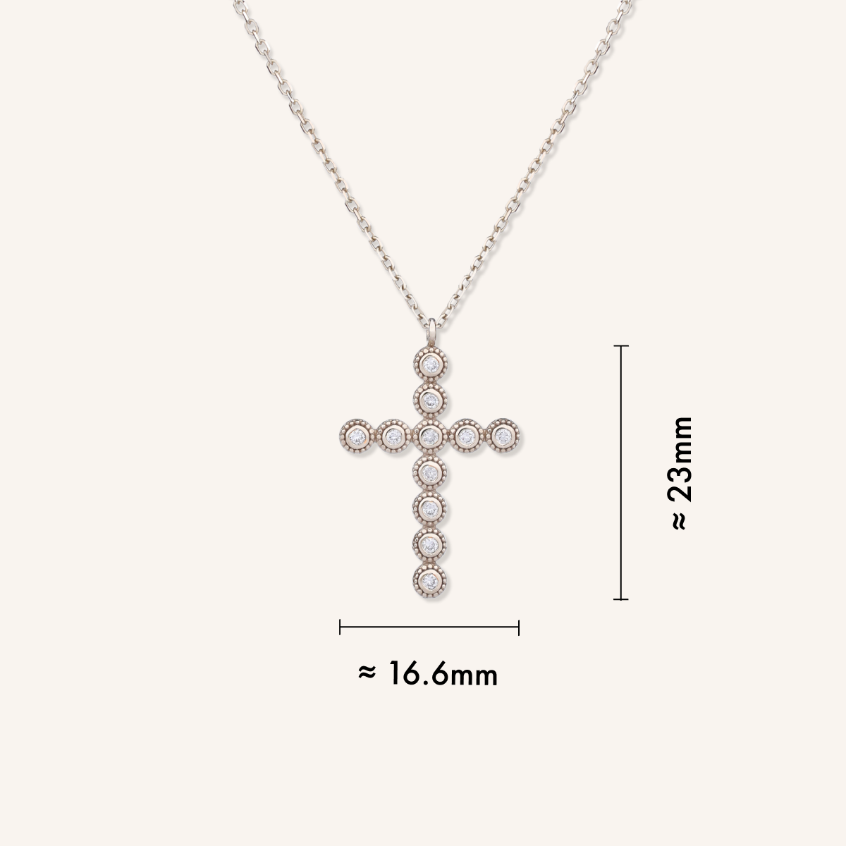 Lab Grown Diamond Bezel Cross Necklace