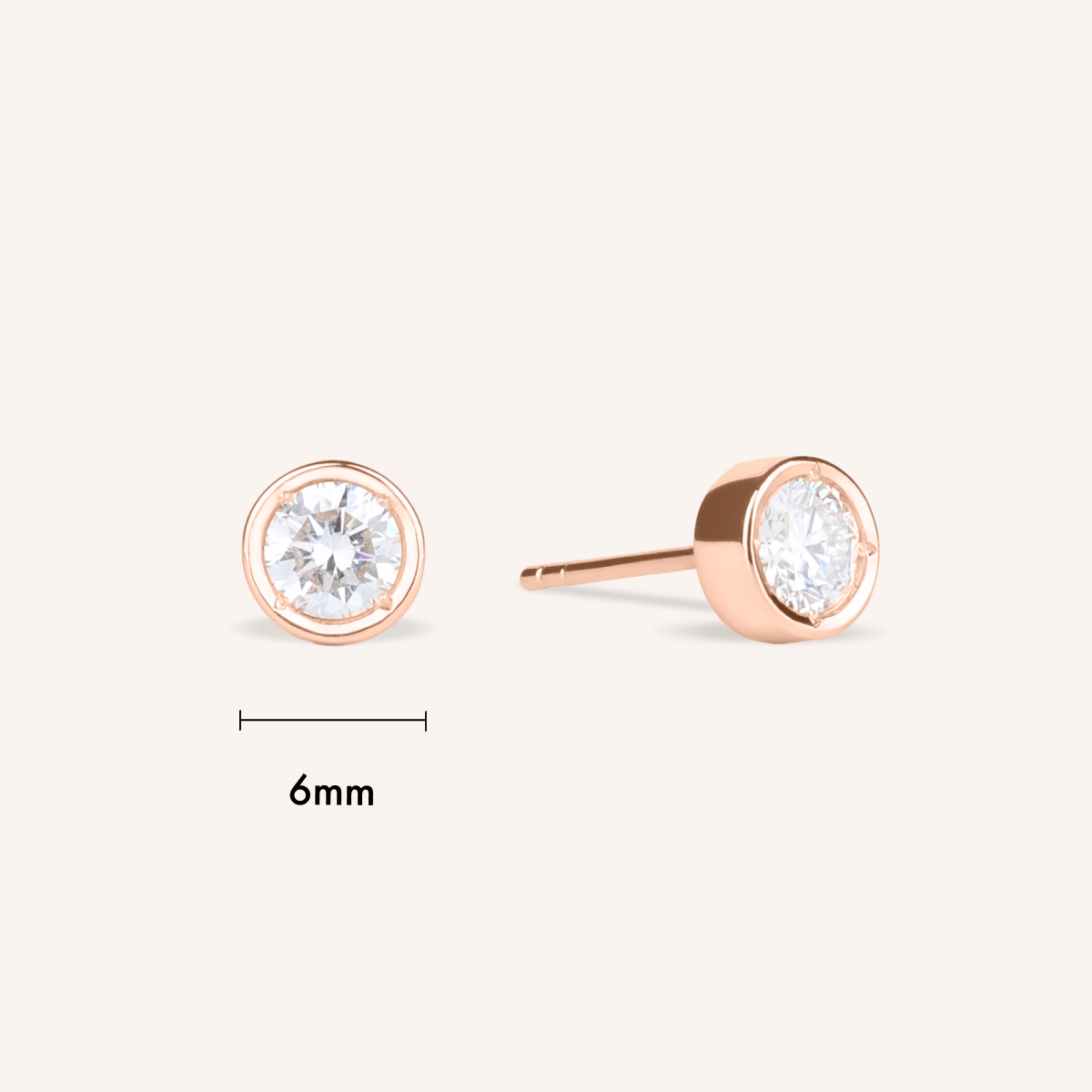 0.3ct Lab Grown Diamond Bezel Stud Earrings