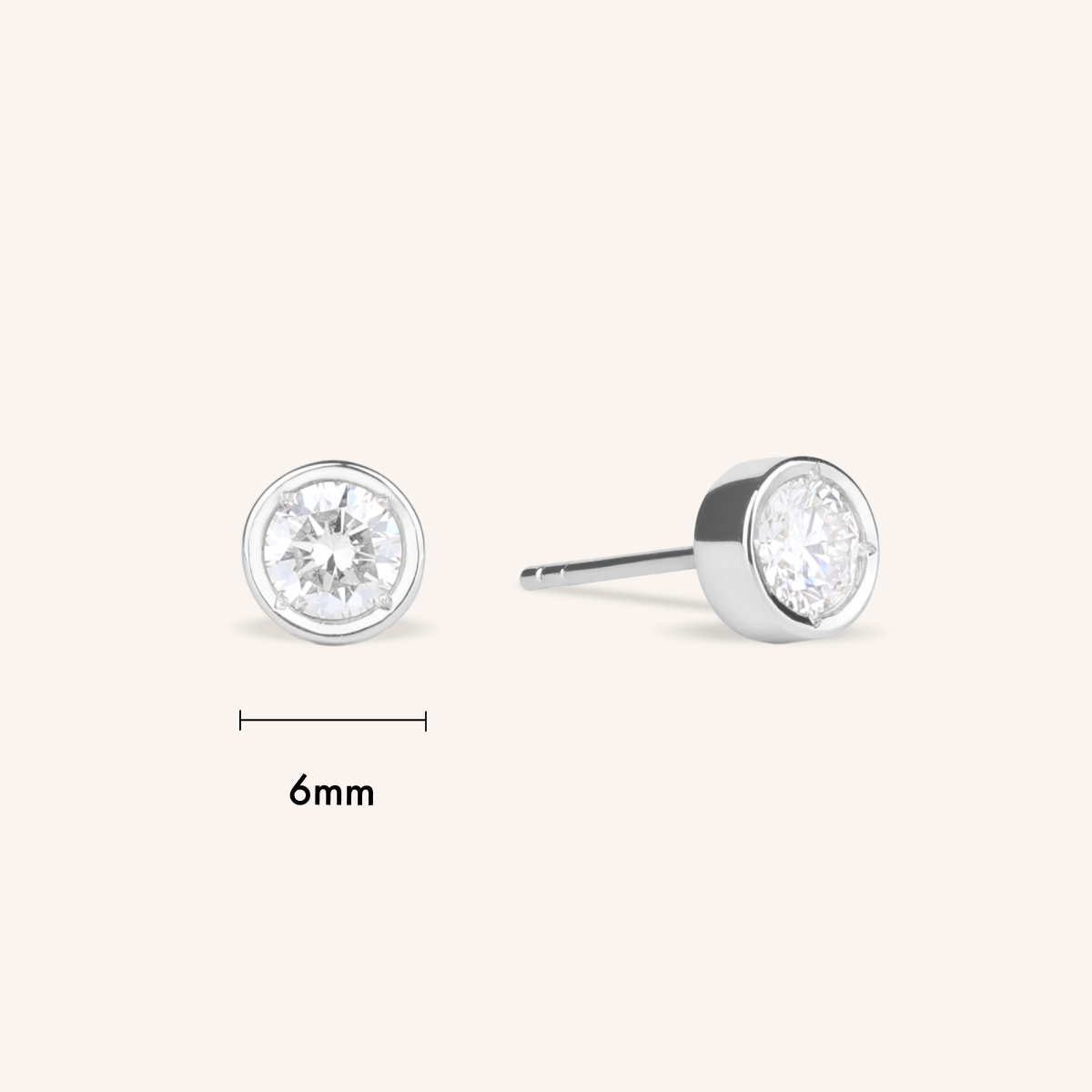 0.3ct Lab Grown Diamond Bezel Stud Earrings