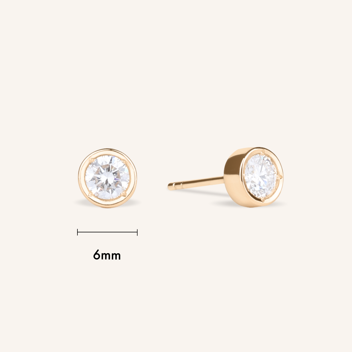 0.3ct Lab Grown Diamond Bezel Stud Earrings