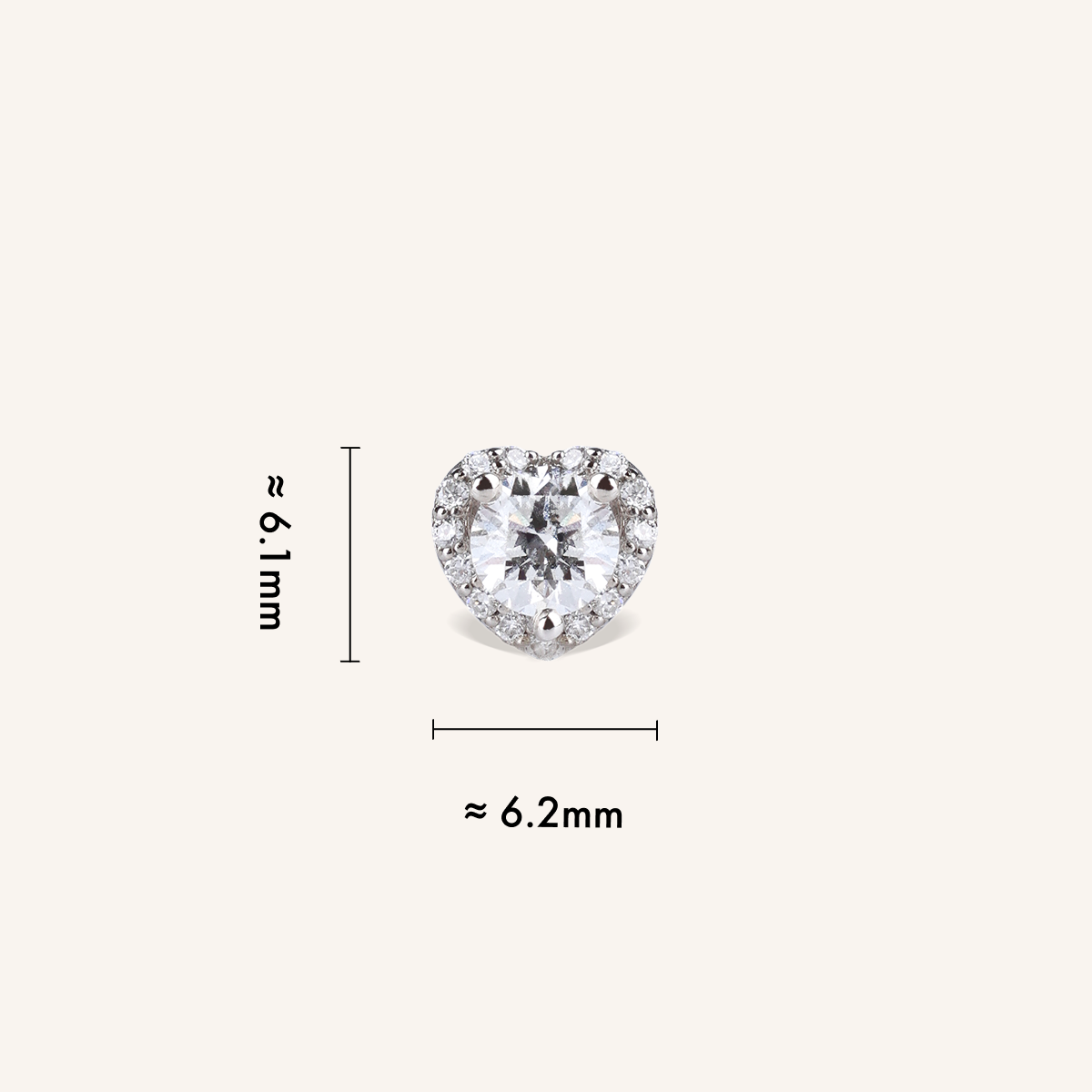 Heart Halo Stud Earrrings