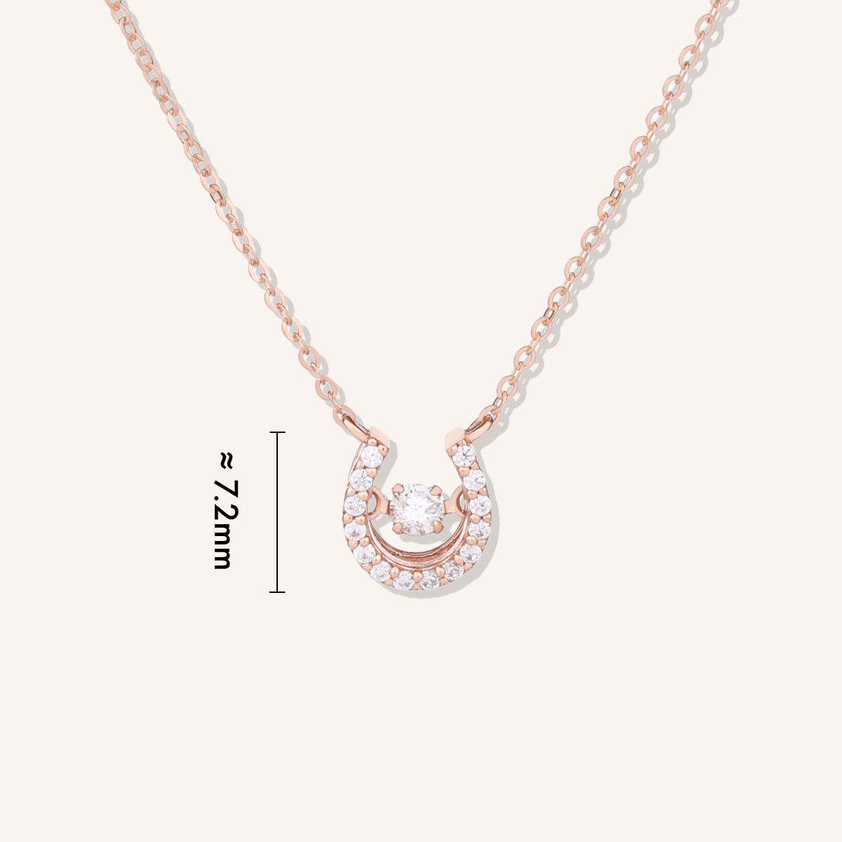 Dancing Stone Horseshoe Halo Necklace