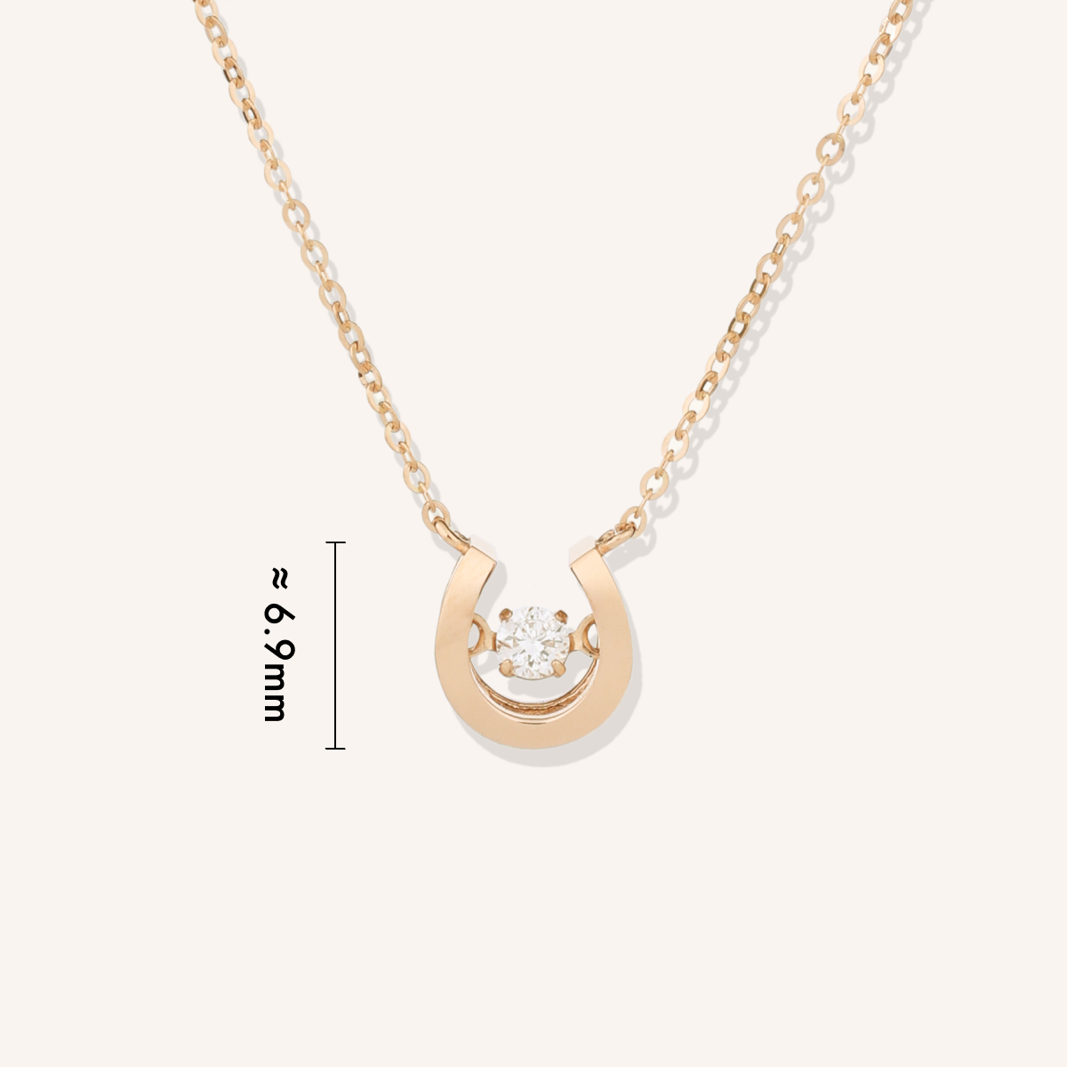 Lab Grown Diamond Dancing Stone Horseshoe Necklace