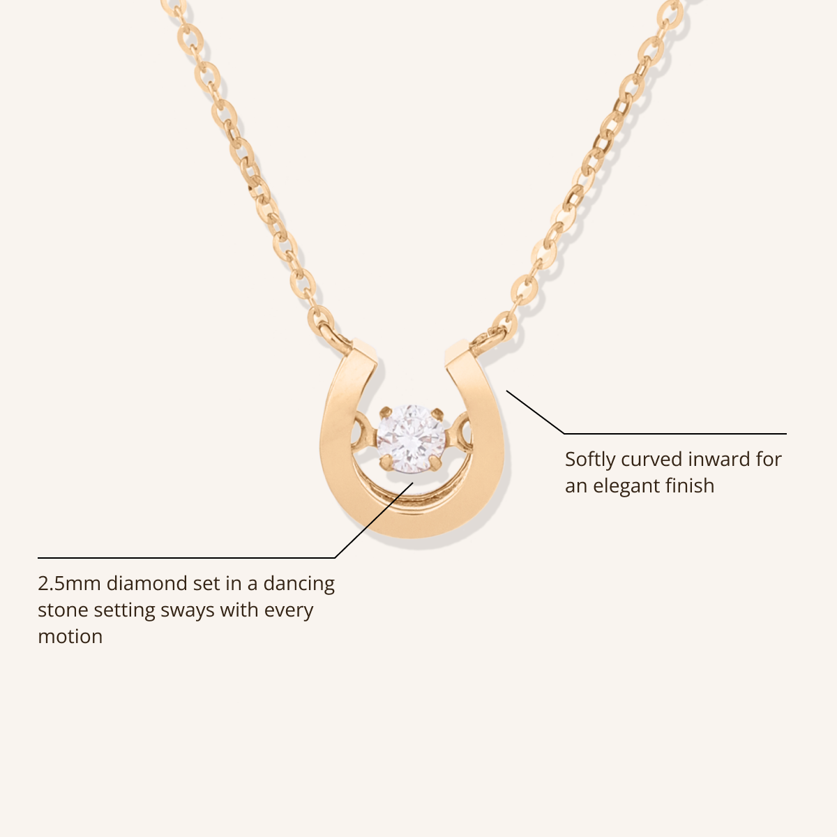 Dancing Stone Horseshoe Necklace