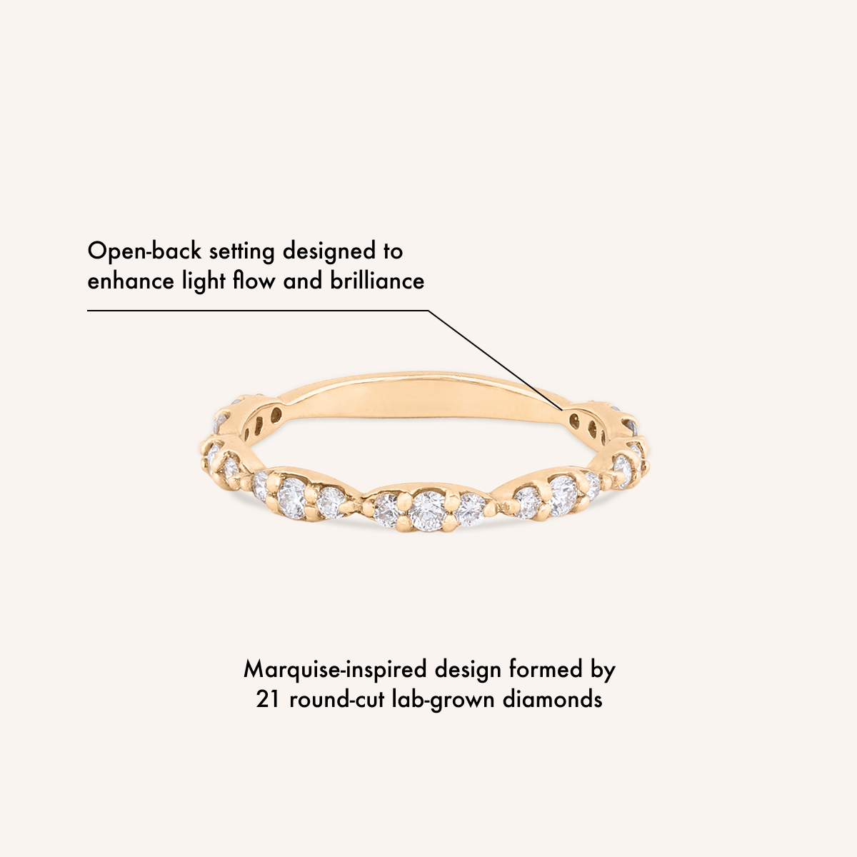 Lab Grown Diamond Marquise Half Eternity Band
