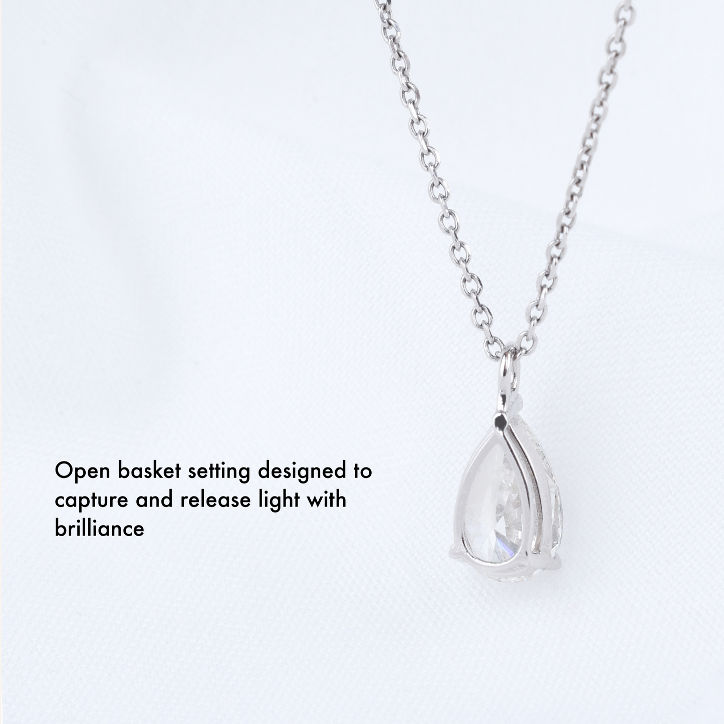 Pear Cut Lab Grown Diamond Solitaire Necklace