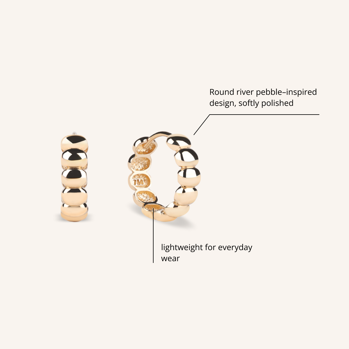 Pebble Hoop Earrings