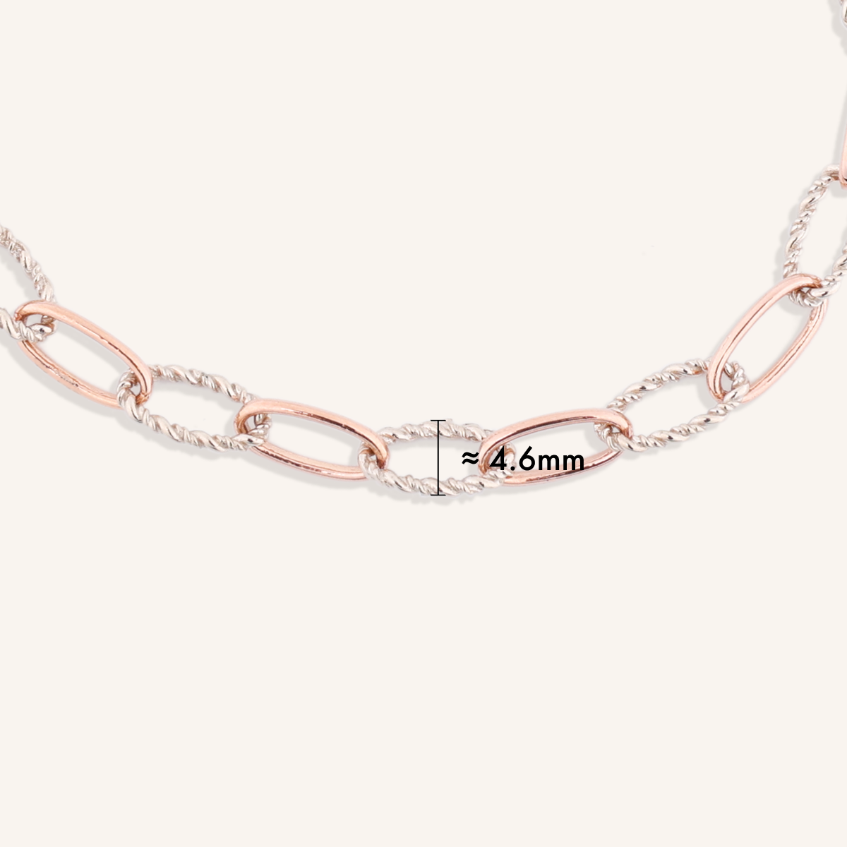 Two-Tone Twist Chain Bracelet
